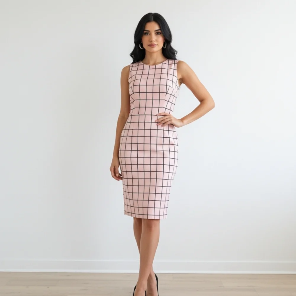 NWT Nipon Boutique Pink Plaid Dress Set W/ Cropped Jacket Women's  Size 4 - Picture 7 of 7